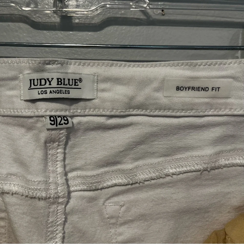 Judy Blue Jeans Women Size 9/29 White Denim High Rise Skinny Fit Distressed